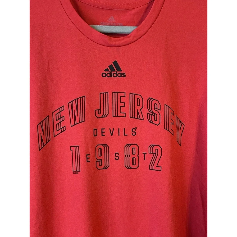 Men's 3XL NWOT New Jersey Devils Adidas Creator‎ Climalite Long Sleeve Shirt Red